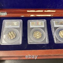 Genuine Mint-Cancelled U. S. State Quarters Error Coin In Wooden Box Set Of 3