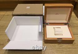 Genuine Original Omega Wood Wooden Watch Presentation Box Case Full Set