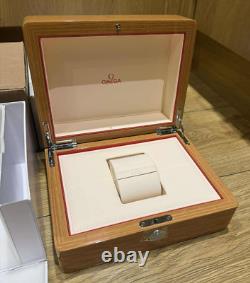 Genuine Original Omega Wood Wooden Watch Presentation Box Case Full Set