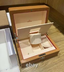 Genuine Original Omega Wood Wooden Watch Presentation Box Case Full Set