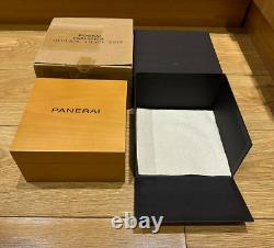 Genuine Original Panerai Wooden Wood Watch Box Case Complete Set Cloth Outer Box