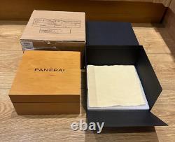 Genuine Original Panerai Wooden Wood Watch Box Case Complete Set Cloth Outer Box