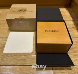 Genuine Original Panerai Wooden Wood Watch Box Case Complete Set Cloth Outer Box