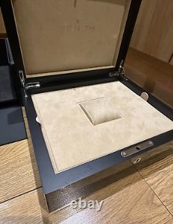 Genuine Original Zenith Wooden Wood Extra Large XL Watch Box Case Complete Set