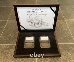 George III Cartwheel Coin Set In Wooden Box + Coa 1797 Penny 1797 Two Pence