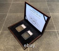 George III Cartwheel Coin Set In Wooden Box + Coa 1797 Penny 1797 Two Pence