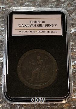 George III Cartwheel Coin Set In Wooden Box + Coa 1797 Penny 1797 Two Pence