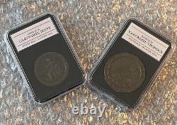 George III Cartwheel Coin Set In Wooden Box + Coa 1797 Penny 1797 Two Pence