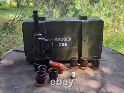 Gift set for men MAUSER C96 pistol in a wooden box. WW2