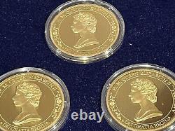 Gold Plated On Copper Coin Set In Wooden Presentation Box. Year Of 3 Kings