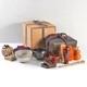 Goshokago Chabako Wooden Storage Basket Box Tea Ceremony Utensils Set T-0201