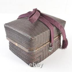 Goshokago Chabako Wooden Storage Basket Box Tea Ceremony Utensils Set T-0201