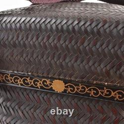 Goshokago Chabako Wooden Storage Basket Box Tea Ceremony Utensils Set T-0201