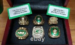 Green Bay Packers 6 Ring Championship Set W Wooden Display Box. Rodgers Favre