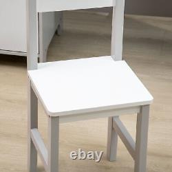 Grey Childrens Table and Chair Set 85H x 90L x 45Wcm MDF/Pinewood