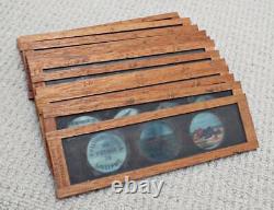 Gullivers Travels to Lilliput Box Set of 12 Antique Wooden Magic Lantern Slides