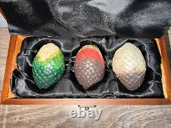 HBO Shop Game of Thrones Prop Dragon Eggs Collectible Set witht Wooden Box