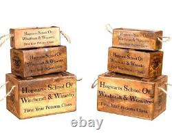 HP Wizarding World Potions and Spells Rustic Wood Style Storage Box Chest Trunk