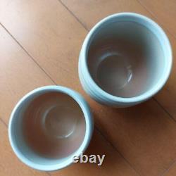 Hagiyaki Teacup Set Of 2 With Wooden Box