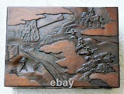 Hand Carved Japanese Chess Set in fitted box K =128mm Battle of Arita-Nakaide