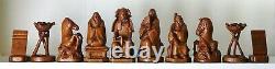 Hand Carved Japanese Chess Set in fitted box K =128mm Battle of Arita-Nakaide