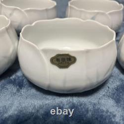 Hand-carved Aoshige Design Small Bowls Set of 5 with Wooden Box