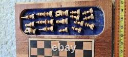 Hand made wooden box chess board set game prison GULAG (Ship Worldwide)