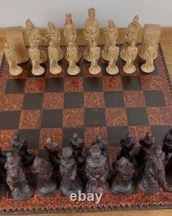 Handmade Large Unique Rare Chess Set Figurines 17 Board Games With Wooden Box