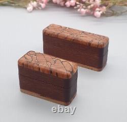 Handmade wooden engagement ring box set, single ring box, unique ring box