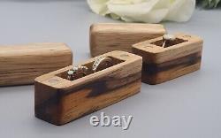 Handmade wooden engagement ring box set, single ring box, unique ring box