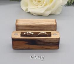 Handmade wooden engagement ring box set, single ring box, unique ring box