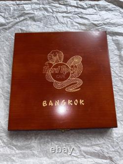 Hard Rock Cafe Bangkok 12-Pin Chinese Zodiac Guitar Set Wooden Box Collectible