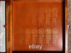 Hard Rock Cafe Bangkok 12-Pin Chinese Zodiac Guitar Set Wooden Box Collectible