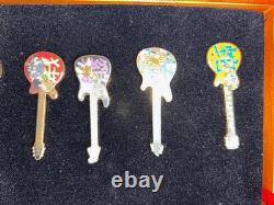 Hard Rock Cafe Bangkok 12-Pin Chinese Zodiac Guitar Set Wooden Box Collectible