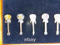 Hard Rock Cafe Bangkok 12-Pin Chinese Zodiac Guitar Set Wooden Box Collectible