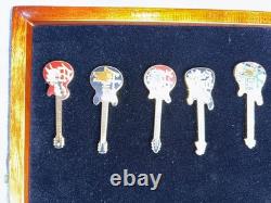 Hard Rock Cafe Bangkok 12-Pin Chinese Zodiac Guitar Set Wooden Box Collectible
