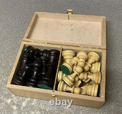 Henri Chavet Chess Set Wooden Pieces Boxed B210 / 153/6 Size 6 Vintage