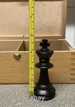 Henri Chavet Chess Set Wooden Pieces Boxed B210 / 153/6 Size 6 Vintage