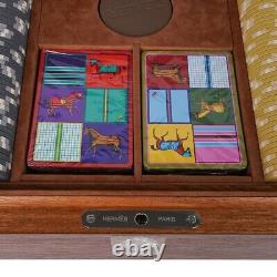 Hermes Mosaique Poker Box Set Mahogany Wood New withBox