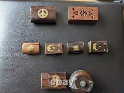 Indian Rustic Treasure Wooden Mini Boxes Set of 8