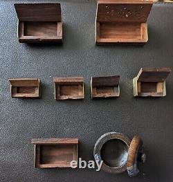 Indian Rustic Treasure Wooden Mini Boxes Set of 8