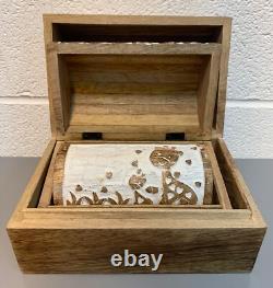 Indian Wooden Boxes Giraffe Hand Carved Rectangle Trunk Various Sizes Mango