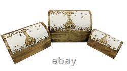 Indian Wooden Boxes Giraffe Hand Carved Rectangle Trunk Various Sizes Mango Wood