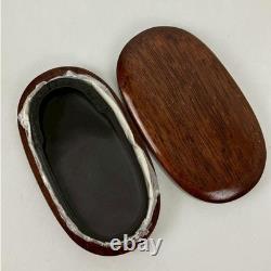 Ink Stone Wooden Box Set of 2 Vintage Suzuri Grinder Calligraphy Shodo Shuji