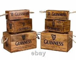 Irish Guinness Rustic Retro Wood Style Storage Box Chest Trunk 3 Sizes Availab