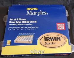 Irwin Marples 8 Piece ProTouch Bevel Edge Chisel Set in Wooden Box