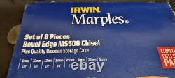 Irwin Marples 8 Piece ProTouch Bevel Edge Chisel Set in Wooden Box