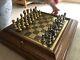 Italian Solid Brass Chess Set And Wooden Box Italfama Unique Classic Design