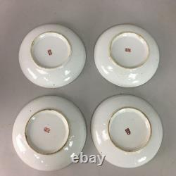 Japanese Antique Porcelain Plate Kutani ware 16 pc Set Wooden Box 1900 PX403