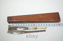Japanese Antique Razor Set in Wooden Box Original from Japan 0618F31